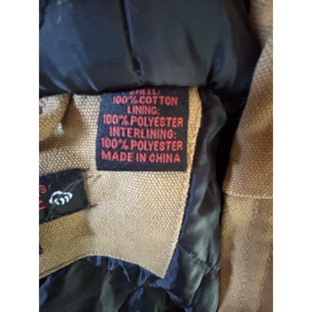 Wolverine Men's L Jaxson Canvas Work Jacket Hooded Quilted Lining Brown -[A1] - Picture 12 of 12